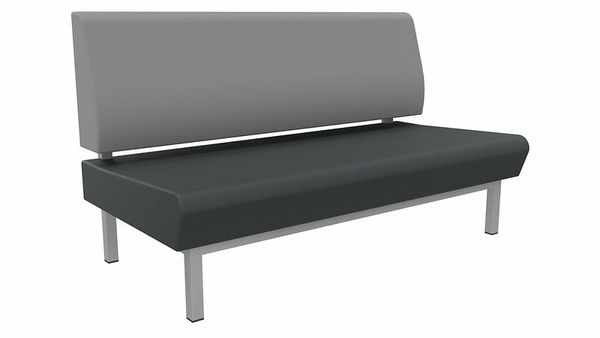 Lounge-Sofa essBAR, Sitzhöhe 42 cm, Kunstleder zweifarbig, Bezugfarbe & Gestellfarbe wählbar
