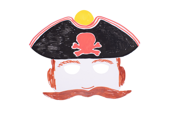 Piraten-Masken, weiß, 16 Stück