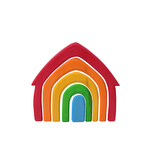 Holzspielzeug, Regenbogen, Hausform, Kinderzimmer, Kunstholz