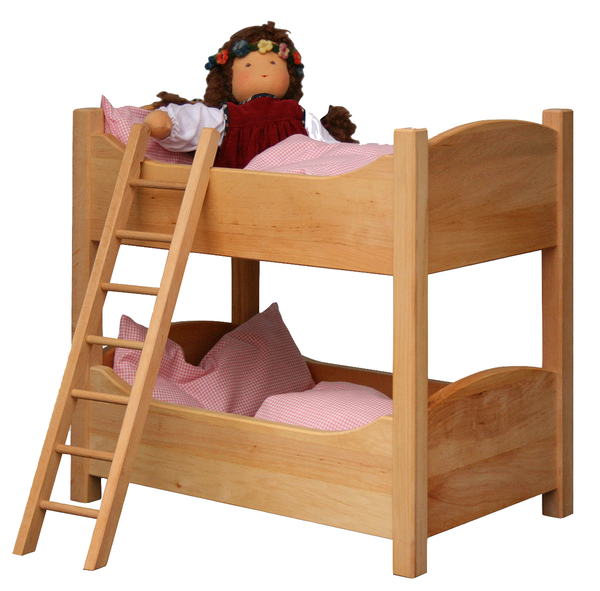 Vollholz-Bett, Etagenbett, Holz, Puppenbett, Leiterbett