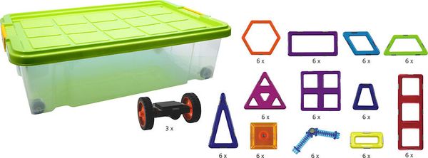 Aufbewahrungsbox, Plastikbox, Deckel grün, Aufbewahrung Set, Konstruktionsbausteine