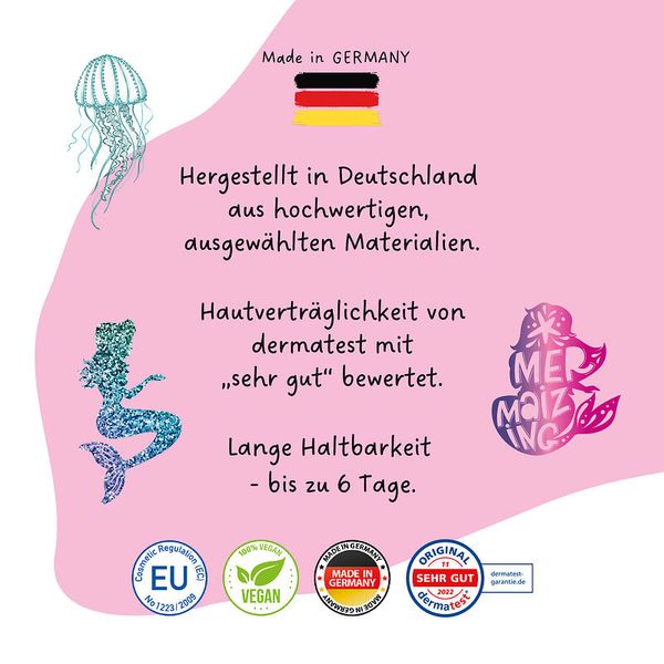100 Kindertattoos zum Aufkleben - Glitzer Tattoo Set Meerjungfrauen (SONDERANGEBOT)