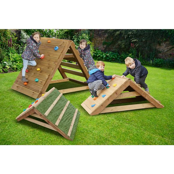 Klettergerüst, Kletterwand, Holzspielgerät, Sprossenleiter, Gartenspiel