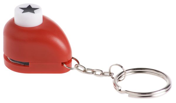 Streichelbox, Schwarzer Stern, Schlüsselkette, Mini-Stempel, Rot