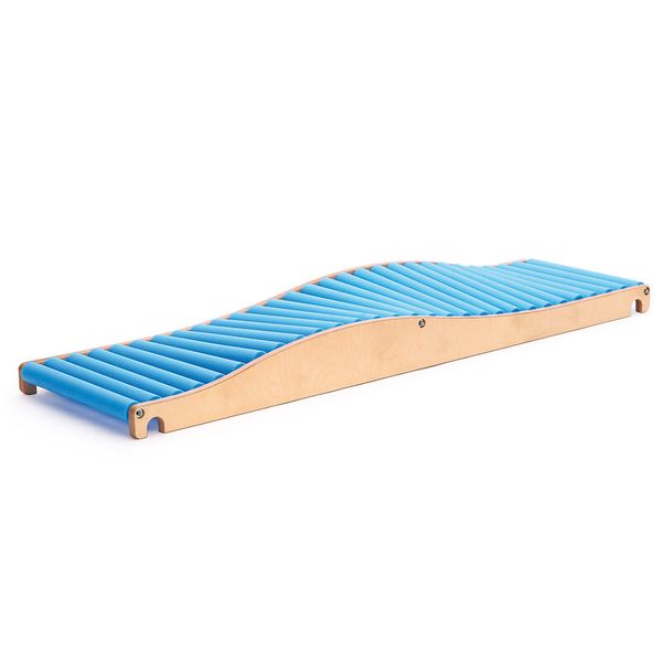 Schlitten, Rollenrost, Kofferrollen, Holzrahmen, Blau