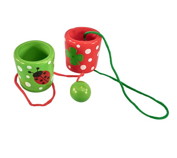 Fangspiel Glücksbringer, Holz, 6 Stück Fangspiel Glücksbringer, Holz, 6 Stück