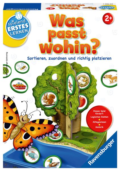 geometrisches_puzzle, holzpuzzle, baum, blaue_wasserfläche, kleine_tiere