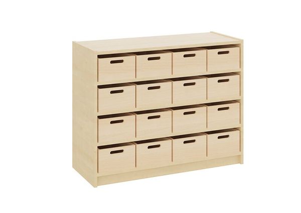 Materialschrank mit mittleren Kästen ohne Sichtfenster, Varianten wählbar