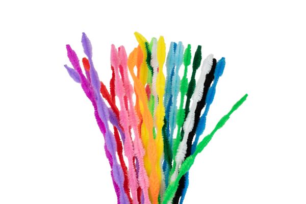 Pfeifenputzer Wellenform, bunt sortiert, 5-12 mm, 30 cm, 28 Stück