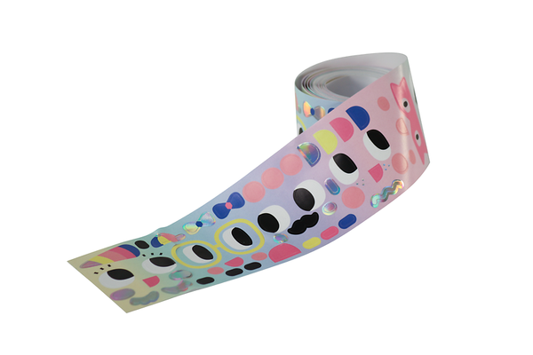 FOLIA Stickerrolle mit lustigen Gesichtern, 4m, 816 Sticker