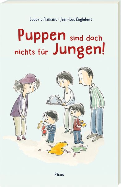 Puppen, Jungen, Familie, Buchcover, Illustration