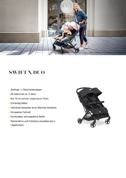 HAUCK Buggy für 2 Kinder - Swift X Duo - Black HAUCK Buggy für 2 Kinder - Swift X Duo - Black