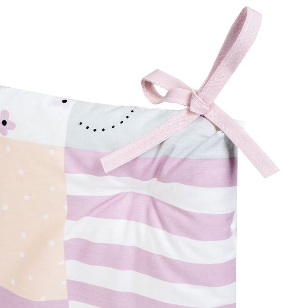 Kinderdecke, Spieldecke, Patchwork, Streifenmuster, Rosa Akzente