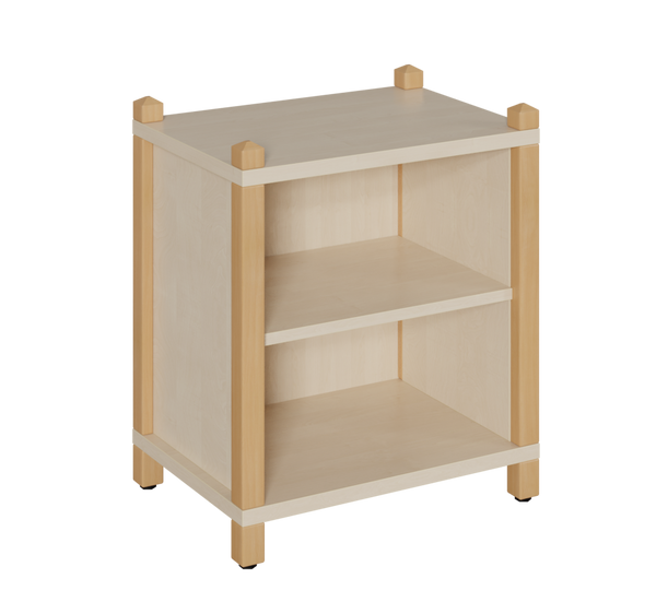 Küchenregal, Holzregal, Offenes Regal, 2-Shelf Regalsystem, Naturholz
