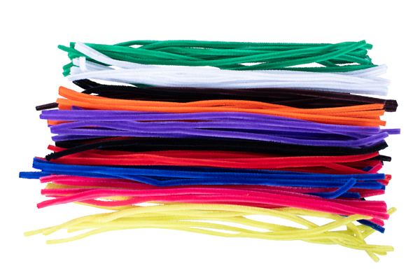 ELVIRAS Dicke & flauschige Pfeifenputzer, 50 cm lang, Ø 8 mm, bunt sortiert, 100 Stück