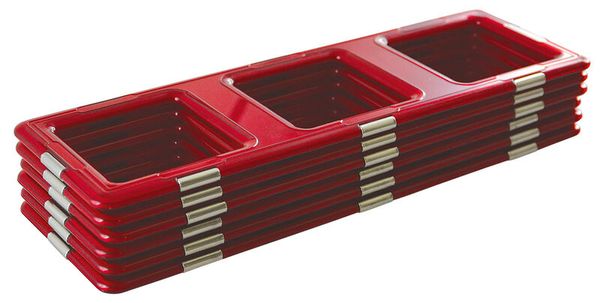 bento box, stapelbar, rot, 3-teilige fächer, Kunststoff