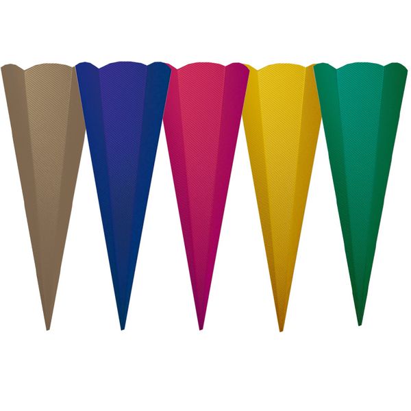 Schultüten-Rohlinge, eckig, aus E-Wellpappe, 68 cm, 5 Stück, Farbe wählbar Schultüten-Rohlinge, eckig, aus E-Wellpappe, 68 cm, 5 Stück, Farbe wählbar