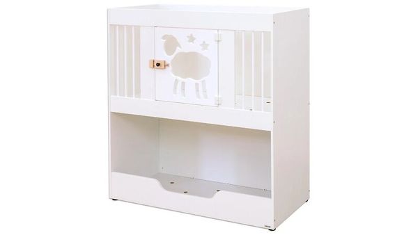 BETZOLD EduCasa Krippen-Etagenbett, Schäfchen, 1-türig, Weiß