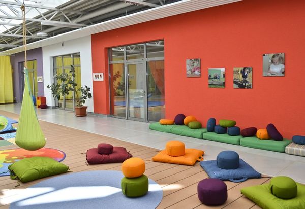kindergarten, playroom, soft-furniture, colorful, cushions