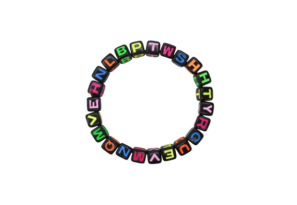 Buchstabenperlen neon & schwarz, 300 Stück Buchstabenperlen neon & schwarz, 300 Stück