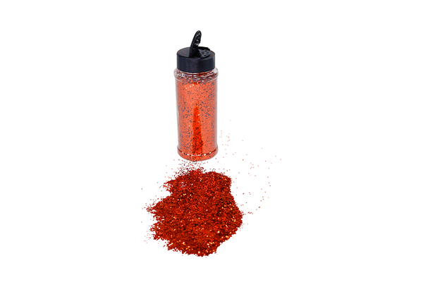Glitzer, Glitzerpulver, Orange, Schüttelflasche, Bastelglitzer