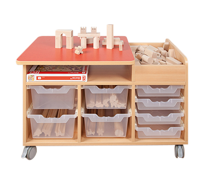 Holzspielzeug, Konstruktionsspielzeug, Kinderwerkbank, Holzbausteine, Rollwagen