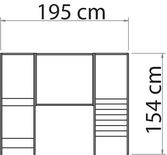 MATHOU Modulares Spielpodest mit Treppenaufstieg, Brücke & Rutsche, 3-teilig, ab 18 Monate
