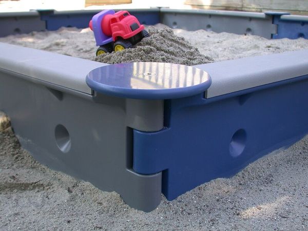 Sandkasten, viereckig, grau