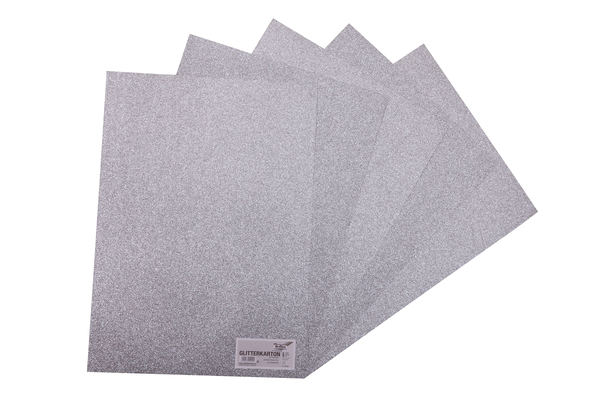 glitter paper, Silber, Kartonpapier, Glitzer, BlattPackung