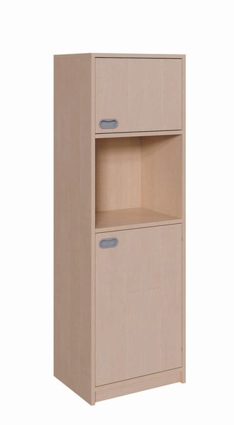 Schrank, Tür oben und unten, Einlegeböden (B/H/T: 52 x 160 x 40 cm)