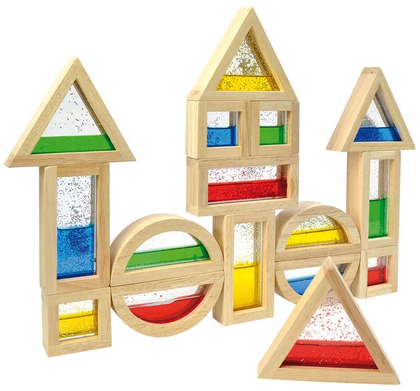 Blocks mit Glitter, Holz + Acryl + Glitter, 16 Teile Blocks mit Glitter, Holz + Acryl + Glitter, 16 Teile