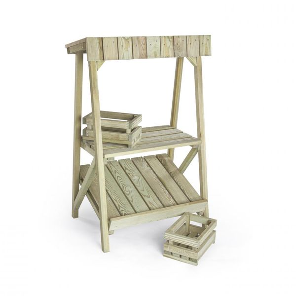 Holzregal, Werkbank, Holzregalholzwerkzeug, Holzstapelregal, Holzregal mit Ablage