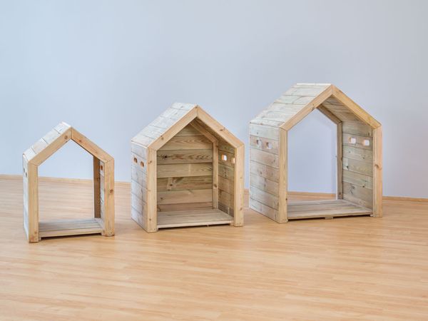 BETZOLD Outdoor Spielhäuschen aus Holz, 3-teilig