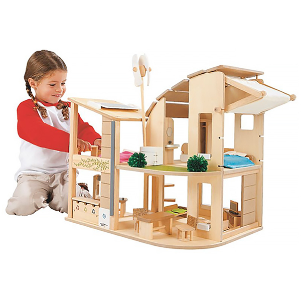 Umweltfreundliches Puppenhaus inkl. Möbel Umweltfreundliches Puppenhaus inkl. Möbel