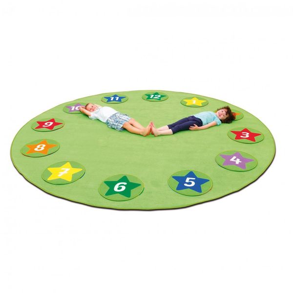 kinderteppich, stundenzahl ziffern, runder bodenmatte, spielmatte, stern ziffern