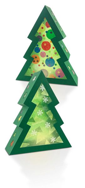 weihnachtsbaum, holzdeko, sternform, grün, dreier-set