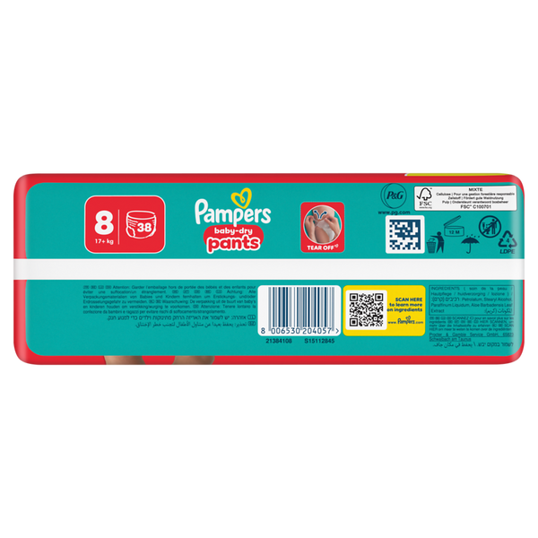 PAMPERS Baby Dry Pants Gr. 8, Extra Large 17+ kg, (verschiedene Verpackungsgrößen)