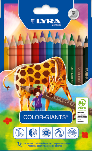 bunte bleistifte, buntstifte, Giraffe, Kind, Farbenpalette