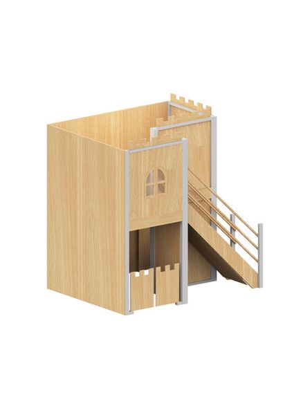 Spielhaus, Holz, Treppe, Brüstung, Tür