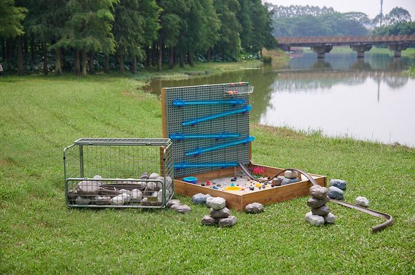 Hobby-Set, Spielsatz, Tischtennisschläger, Kieselsteine, Outdoor-Setup