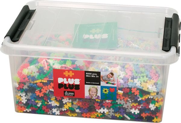Baukasten, Klemmbausteine, Puzzles, Kunststoffbehälter, Multicolor