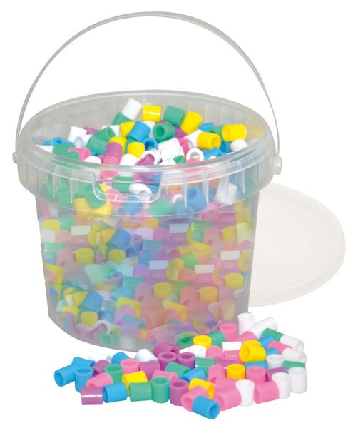 XL-Bügelperlen im Eimer, Pastell, ca. 900 Stück