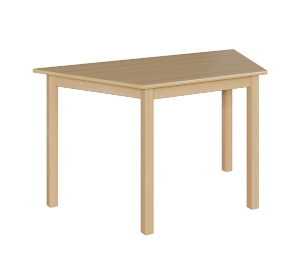 Trapeztisch, 140x70 cm, Dekor Buche, Zarge, Tischbeine aus Holz