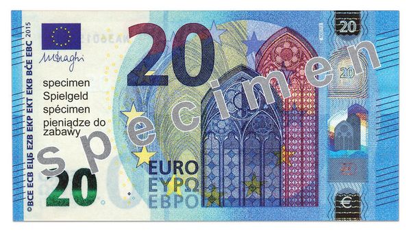 20 euro, geldschein, banknote, europa, hologramm