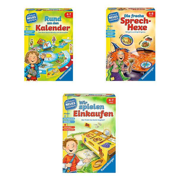 RAVENSBURGER Lernspiele-Set, ab 4 Jahre (3 Spiele)
