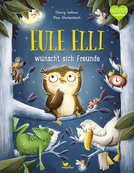 Eule, Eule mit Flügel, Kinderbuch, Tierillustration, Magellan Verlag