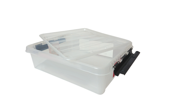 Aufbewahrungsbox, Plastikbox, durchsichtiges Deckel, Verschluss, Werkzeugbox
