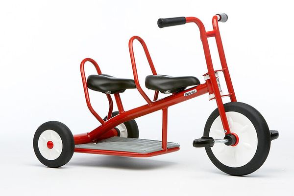 dreirad, kinderfahrzeug, dreirad-fahrrad, spielzeug, rot