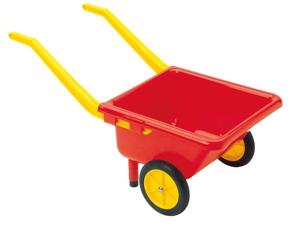 Kleinkind-Wagon, Kleiner Schubkarren, Kinderwagen, rot, gelb