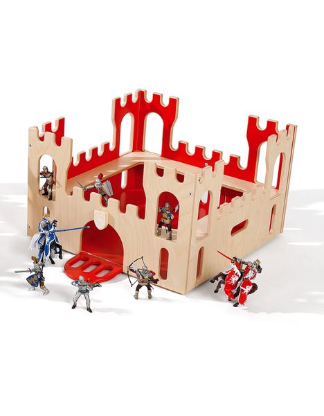 Holzspielzeug, Burg, Waldritter, Krieger, Spielset